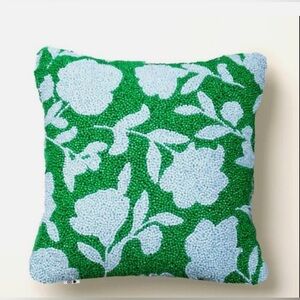 Kate Spade Target  beaded Floral Green and Blue Throw Pillow
12x12